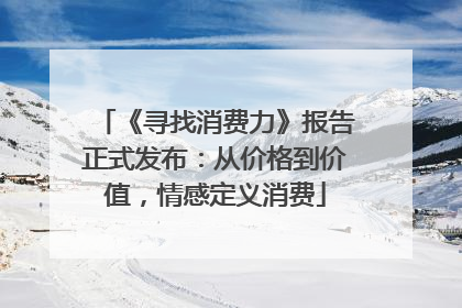 《寻找消费力》报告正式发布：从价格到价值，情感定义消费