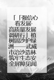 「强信心 看发展·高质量发展调研行」植树固沙护绿洲——武威市治沙造林筑牢生态安全屏障见闻