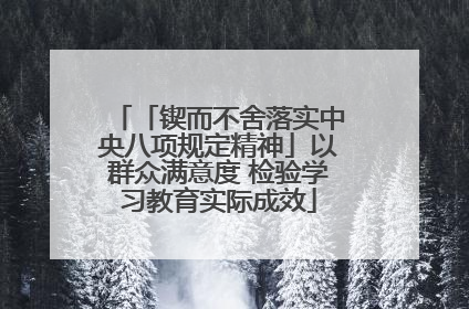 「锲而不舍落实中央八项规定精神」以群众满意度 检验学习教育实际成效