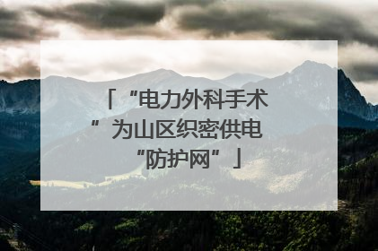 “电力外科手术”为山区织密供电“防护网”