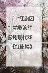 “红旗团”精彩演绎豫剧现代戏《红旗渠》