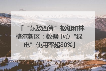 “东数西算”枢纽和林格尔新区：数据中心“绿电”使用率超80%
