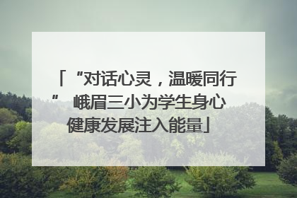 “对话心灵，温暖同行” 峨眉三小为学生身心健康发展注入能量