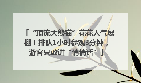 “顶流大熊猫”花花人气爆棚！排队1小时参观3分钟，游客只敢讲“悄悄话”
