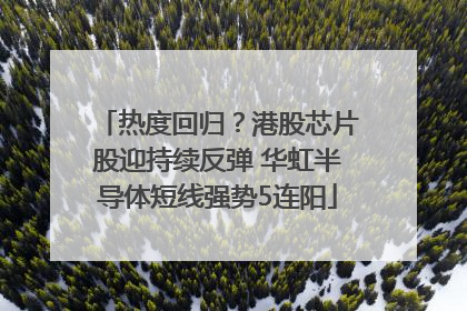热度回归？港股芯片股迎持续反弹 华虹半导体短线强势5连阳