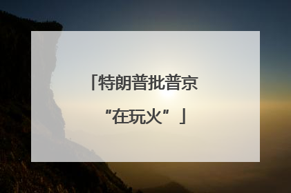 特朗普批普京“在玩火”