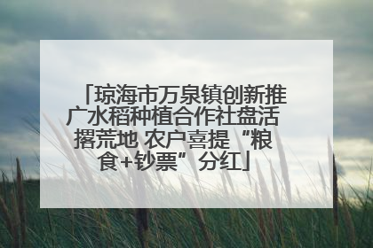 琼海市万泉镇创新推广水稻种植合作社盘活撂荒地 农户喜提“粮食+钞票”分红
