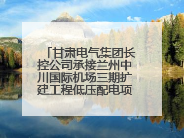 甘肃电气集团长控公司承接兰州中川国际机场三期扩建工程低压配电项目纪实