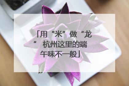 用“米”做“龙” 杭州这里的端午味不一般