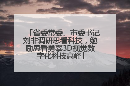 省委常委、市委书记刘非调研思看科技，勉励思看勇攀3D视觉数字化科技高峰