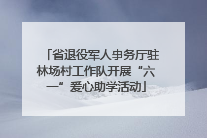 省退役军人事务厅驻林场村工作队开展“六一”爱心助学活动