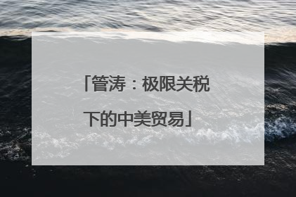 管涛：极限关税下的中美贸易