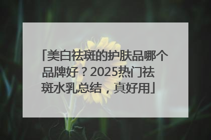 美白祛斑的护肤品哪个品牌好？2025热门祛斑水乳总结，真好用