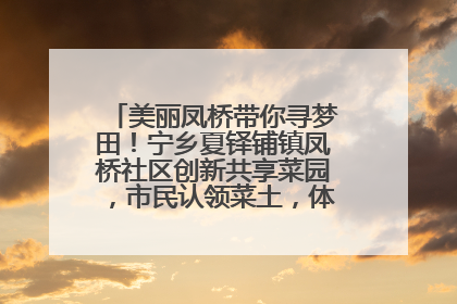 美丽凤桥带你寻梦田！宁乡夏铎铺镇凤桥社区创新共享菜园，市民认领菜土，体验耕种收获乐趣