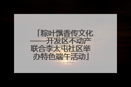 粽叶飘香传文化——开发区不动产联合李太屯社区举办特色端午活动