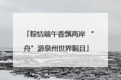 粽情端午香飘两岸 “舟”游泉州世界瞩目