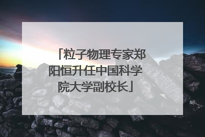 粒子物理专家郑阳恒升任中国科学院大学副校长