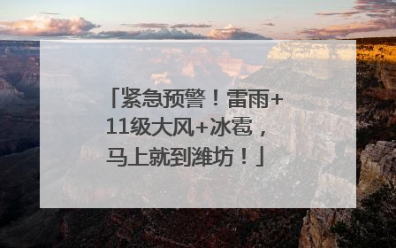 紧急预警！雷雨+11级大风+冰雹，马上就到潍坊！