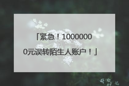 紧急！10000000元误转陌生人账户！