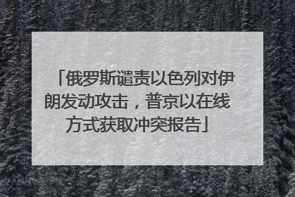 俄罗斯谴责以色列对伊朗发动攻击，普京以在线方式获取冲突报告