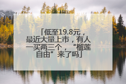低至19.8元，最近大量上市，有人一买两三个，“榴莲自由”来了吗