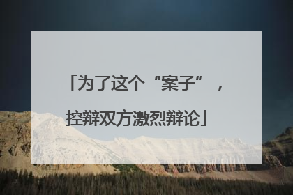 为了这个“案子”，控辩双方激烈辩论