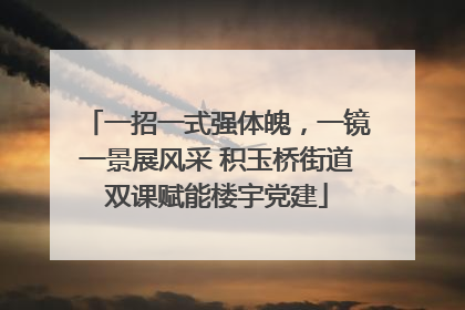 一招一式强体魄，一镜一景展风采 积玉桥街道双课赋能楼宇党建