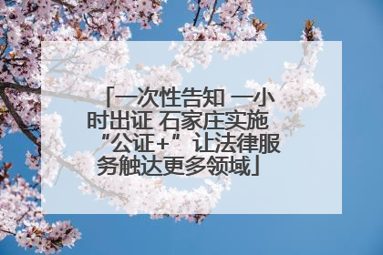 一次性告知 一小时出证 石家庄实施“公证+”让法律服务触达更多领域