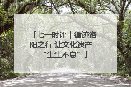七一时评｜循迹洛阳之行 让文化遗产“生生不息”