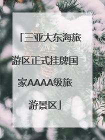 三亚大东海旅游区正式挂牌国家AAAA级旅游景区