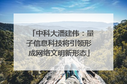 中科大潘建伟：量子信息科技将引领形成网络文明新形态