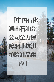 中国石化湖南石油分公司全力保障湘北抗洪抢险油品供应