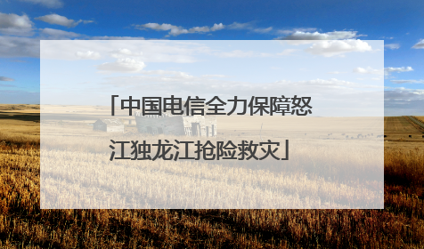 中国电信全力保障怒江独龙江抢险救灾
