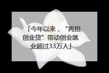 今年以来，“再担创业贷”带动创业就业超过33万人