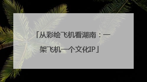 从彩绘飞机看湖南：一架飞机一个文化IP