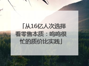 从16亿人次选择看零售本质：鸣鸣很忙的质价比实践