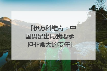 伊万科维奇：中国男足出局我要承担非常大的责任