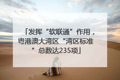 发挥“软联通”作用，粤港澳大湾区“湾区标准”总数达235项