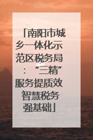 南阳市城乡一体化示范区税务局：“三精”服务提质效 智慧税务强基础