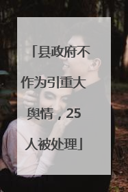 县政府不作为引重大舆情，25人被处理