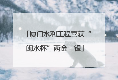 厦门水利工程喜获“闽水杯”两金一银