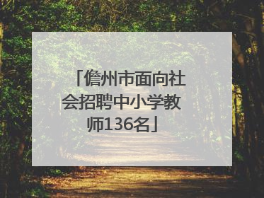 儋州市面向社会招聘中小学教师136名