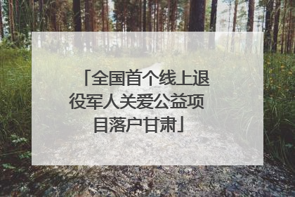 全国首个线上退役军人关爱公益项目落户甘肃
