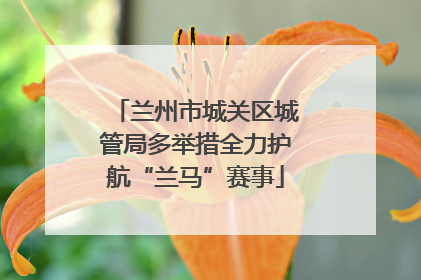 兰州市城关区城管局多举措全力护航“兰马”赛事