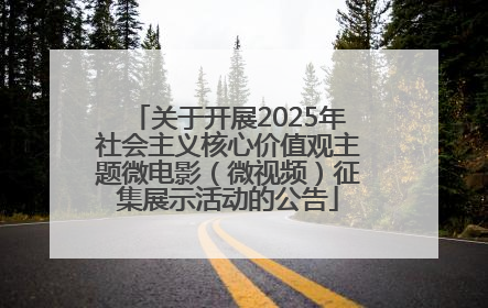 关于开展2025年社会主义核心价值观主题微电影（微视频）征集展示活动的公告