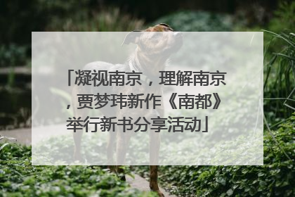 凝视南京，理解南京，贾梦玮新作《南都》举行新书分享活动