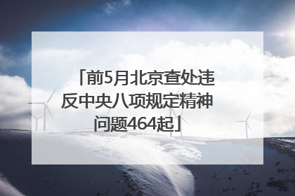 前5月北京查处违反中央八项规定精神问题464起