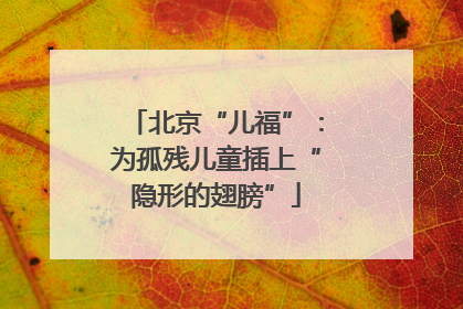 北京“儿福”：为孤残儿童插上“隐形的翅膀”