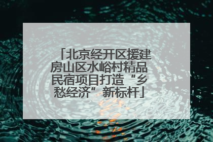 北京经开区援建房山区水峪村精品民宿项目打造“乡愁经济”新标杆