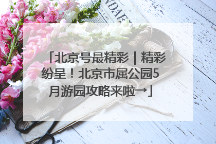 北京号最精彩｜精彩纷呈！北京市属公园5月游园攻略来啦→